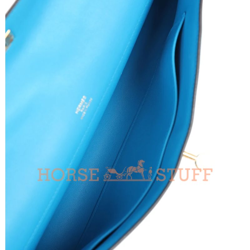 Hermès Kelly Cut Clutch Blue Zanzibar Swift GHW