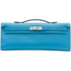 Hermès Kelly Cut Clutch Blue Zanzibar Swift PHW