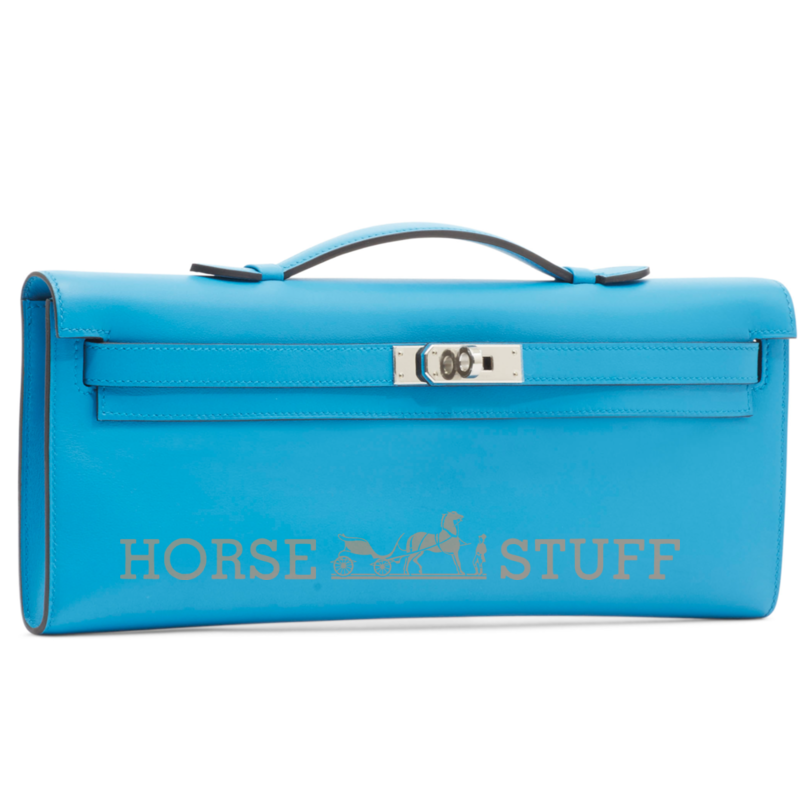 Hermès Kelly Cut Clutch Blue Zanzibar Swift PHW