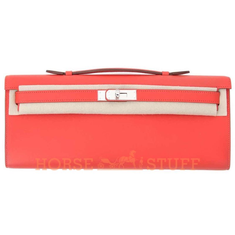 Hermès Kelly Cut Clutch Capucine Swift PHW