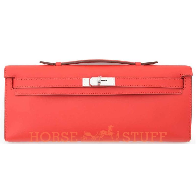 Hermès Kelly Cut Clutch Capucine Swift PHW