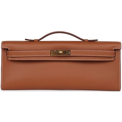 Hermès Kelly Cut Clutch Gold Swift GHW