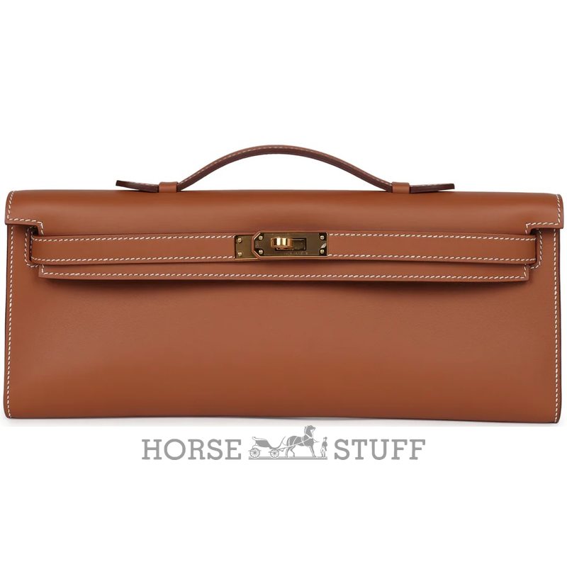 Hermès Kelly Cut Clutch Gold Swift GHW