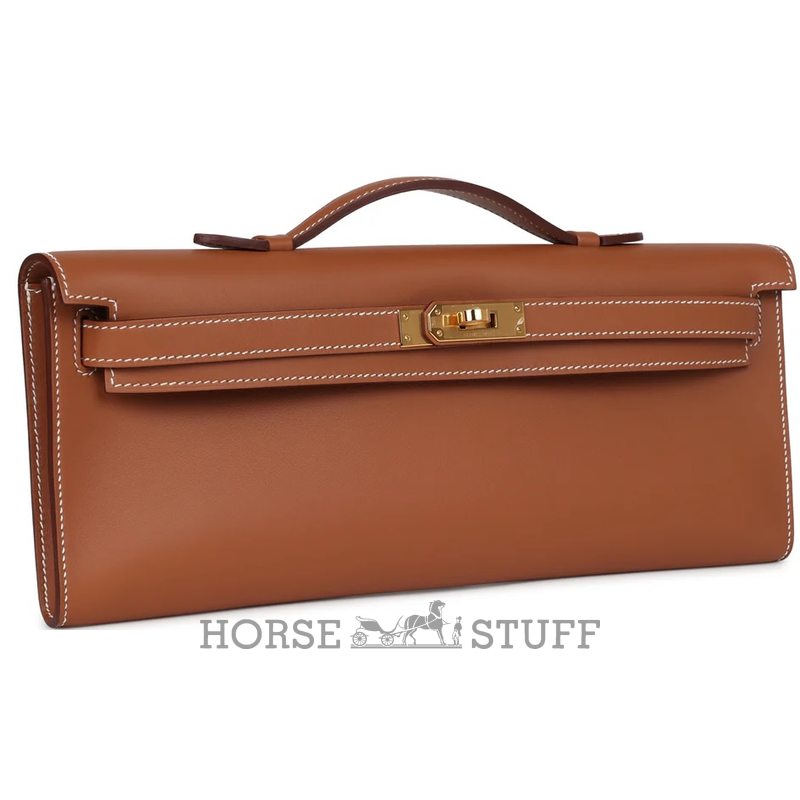 Hermès Kelly Cut Clutch Gold Swift GHW