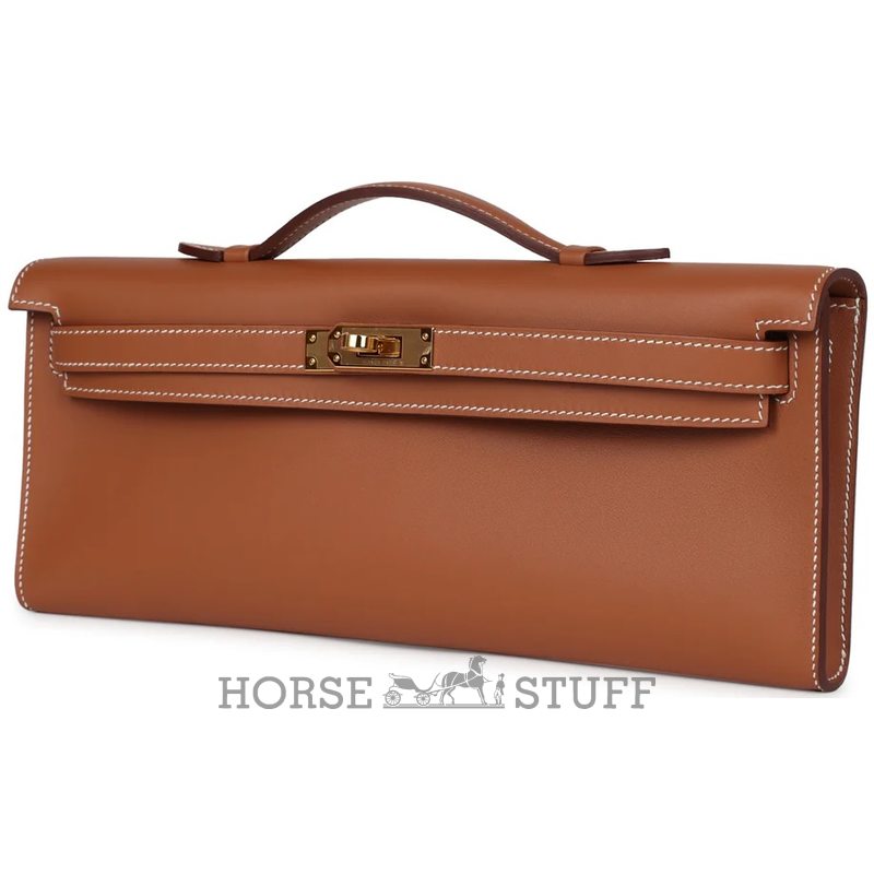 Hermès Kelly Cut Clutch Gold Swift GHW