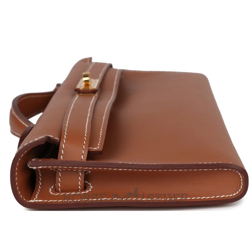 Hermès Kelly Cut Clutch Gold Swift GHW