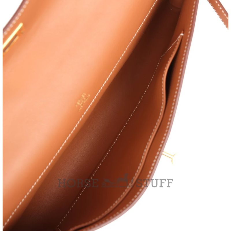 Hermès Kelly Cut Clutch Gold Swift GHW