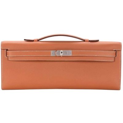 Hermès Kelly Cut Clutch Gold Swift PHW