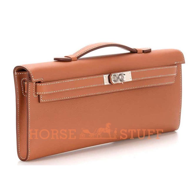 Hermès Kelly Cut Clutch Gold Swift PHW