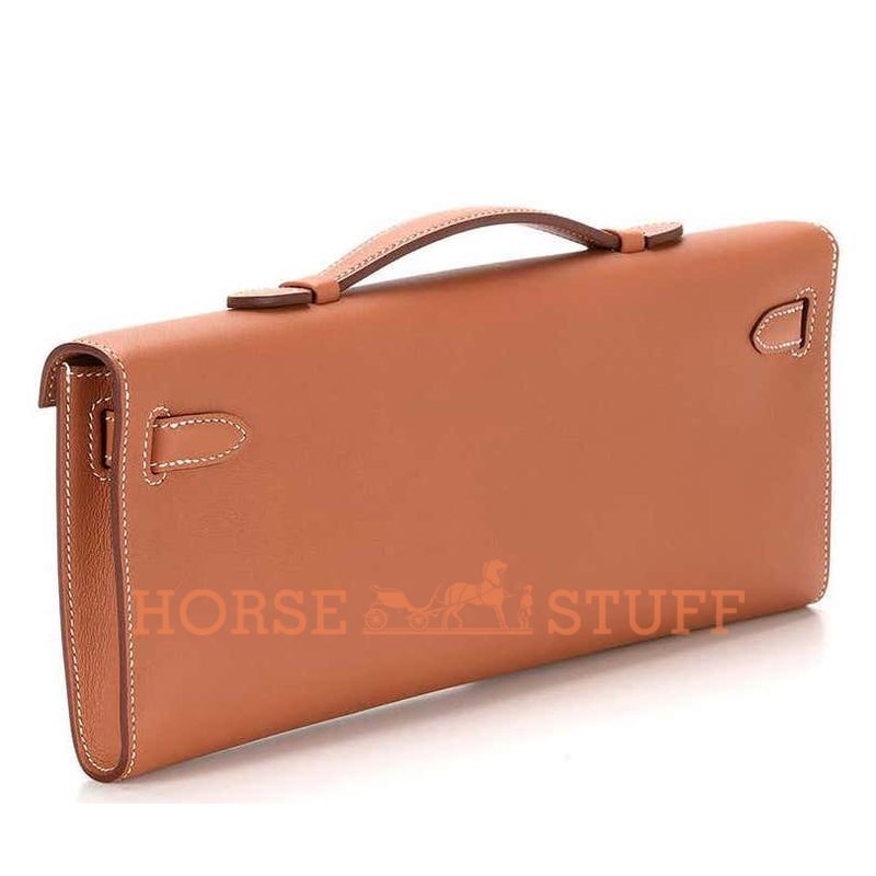 Hermès Kelly Cut Clutch Gold Swift PHW