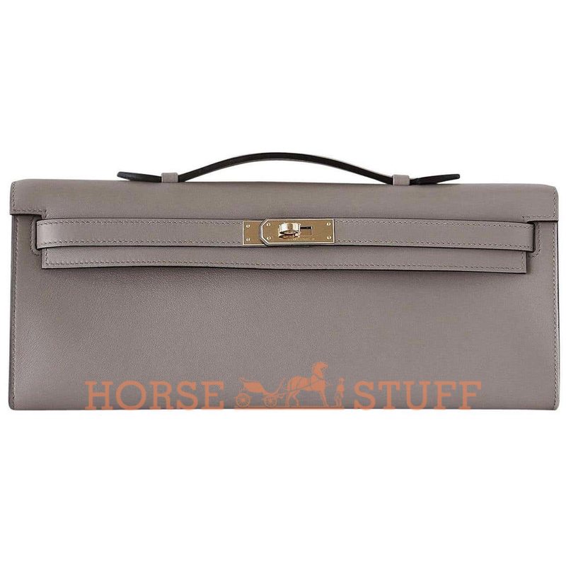 Hermès Kelly Cut Clutch Gris Asphalt Swift GHW