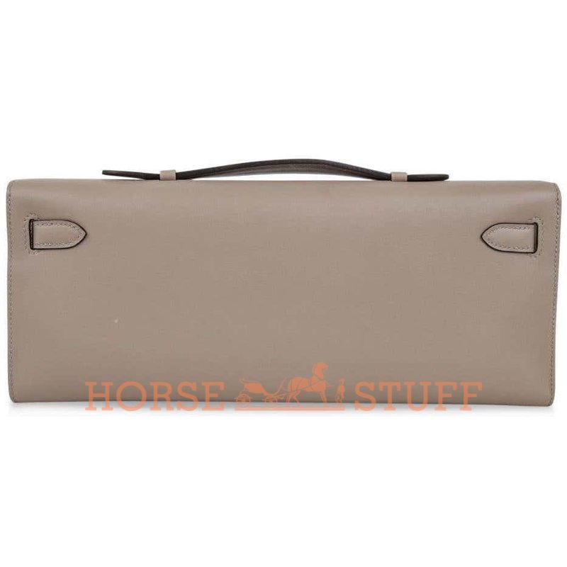 Hermès Kelly Cut Clutch Gris Asphalt Swift GHW