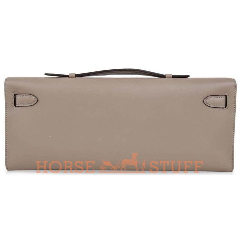 Hermès Kelly Cut Clutch Gris Asphalt Swift PHW