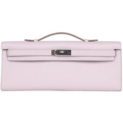 Hermès Kelly Cut Clutch Mauve Pale Swift PHW