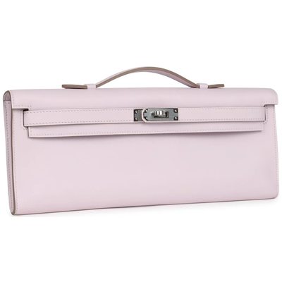Hermès Kelly Cut Clutch Mauve Pale Swift PHW