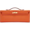 Hermès Kelly Cut Clutch Orange Swift GHW