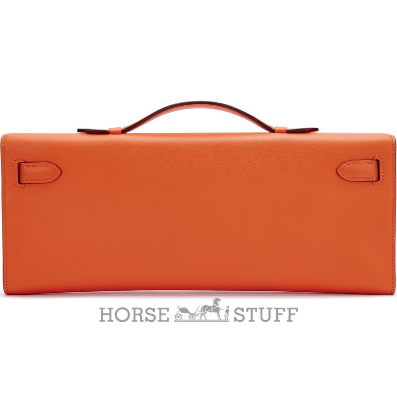 Hermès Kelly Cut Clutch Orange Swift GHW