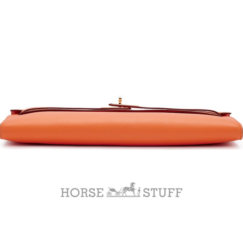 Hermès Kelly Cut Clutch Orange Swift GHW