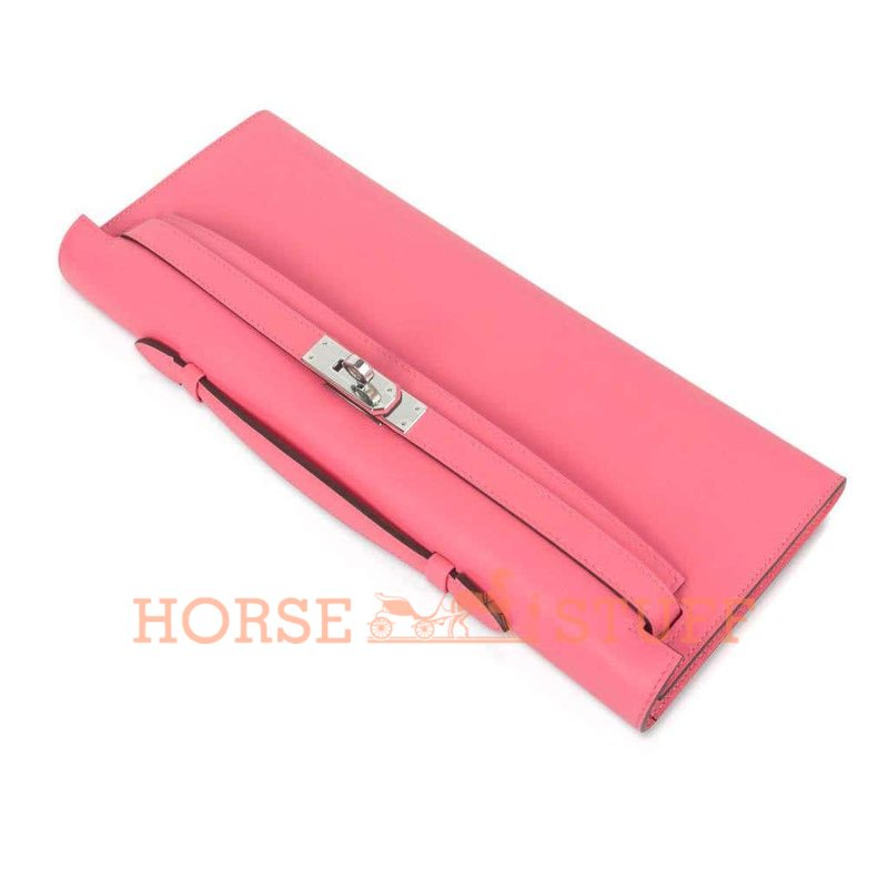 Hermès Kelly Cut Clutch Rose Azalee Swift PHW