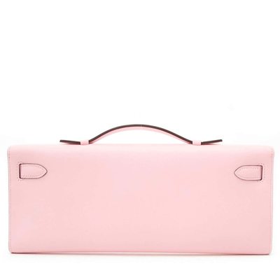Hermès Kelly Cut Clutch Rose Sakura Swift PHW
