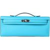 Hermès Kelly Cut Clutch Turquoise Swift PHW