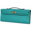 Hermès Kelly Cut Clutch Vert Verone Swift GHW