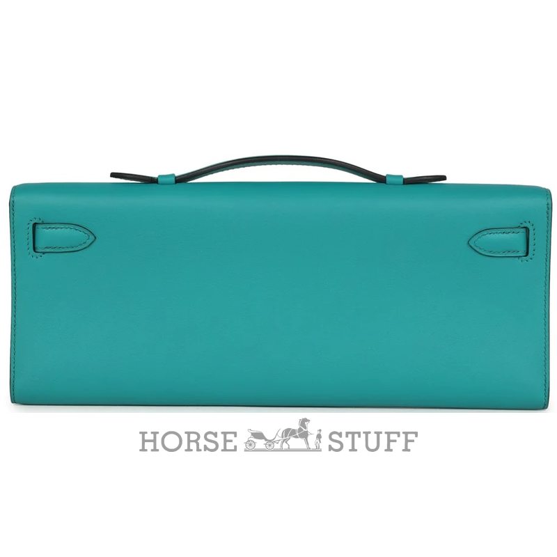 Hermès Kelly Cut Clutch Vert Verone Swift GHW