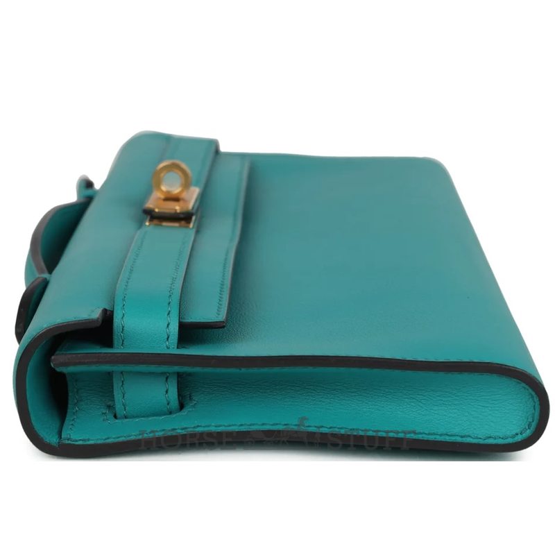 Hermès Kelly Cut Clutch Vert Verone Swift GHW