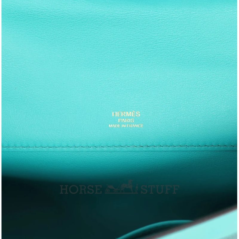 Hermès Kelly Cut Clutch Vert Verone Swift GHW