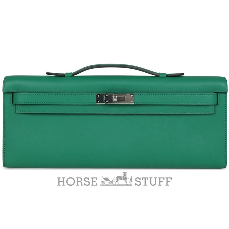 Hermès Kelly Cut Clutch Vert Vertigo Swift PHW