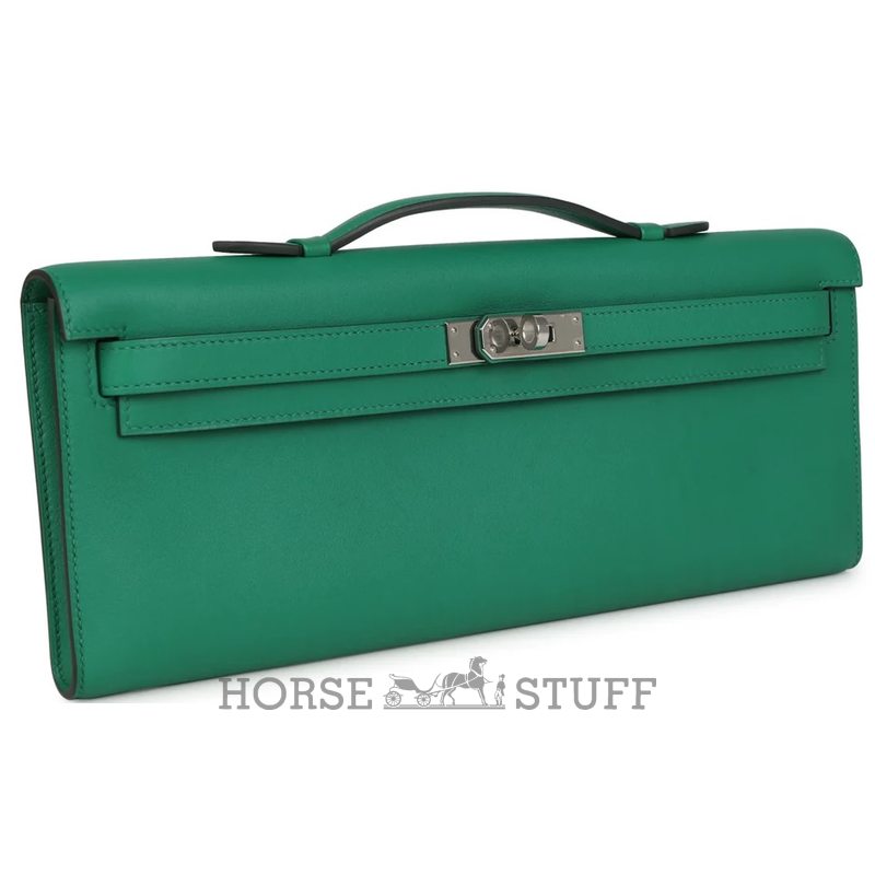 Hermès Kelly Cut Clutch Vert Vertigo Swift PHW