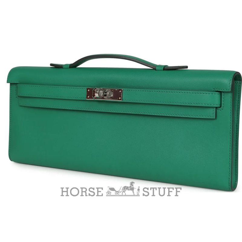Hermès Kelly Cut Clutch Vert Vertigo Swift PHW