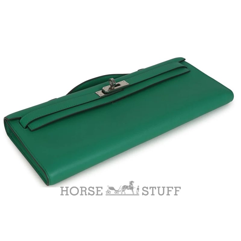 Hermès Kelly Cut Clutch Vert Vertigo Swift PHW