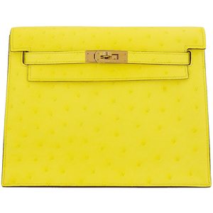 Hermès Kelly Danse II Jaune Citron Ostrich GHW