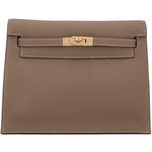 Hermès Kelly Danse II Etoupe Swift GHW