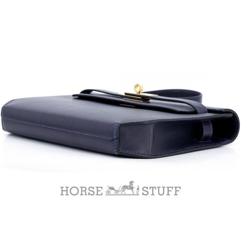Hermès Kelly Depeches 25 Pouch Blue Nuit Evergrain GHW
