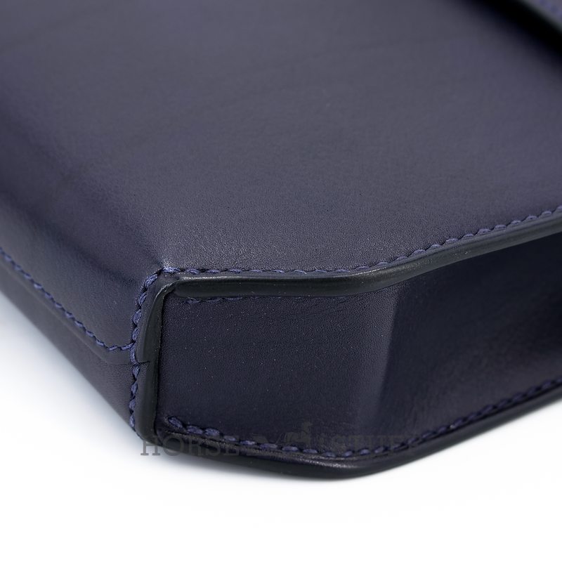 Hermès Kelly Depeches 25 Pouch Blue Nuit Evergrain GHW