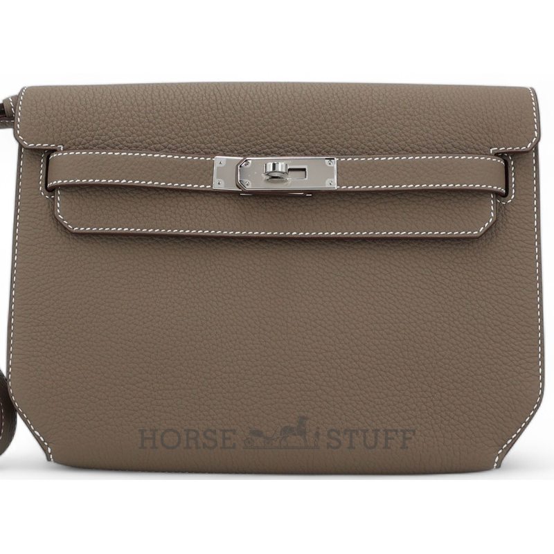 Hermès Kelly Depeches 25 Pouch Etoupe Togo PHW
