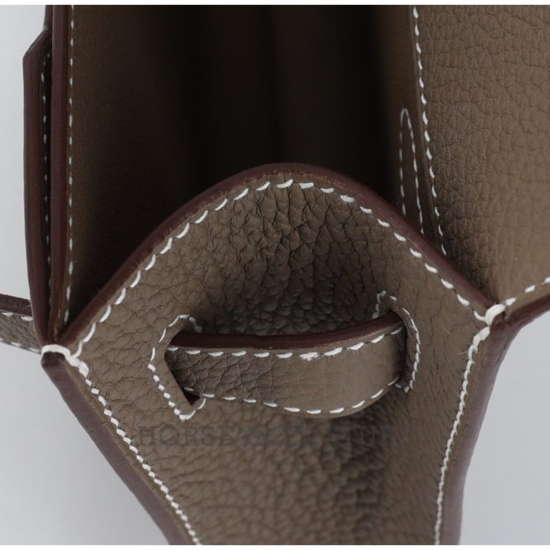 Hermès Kelly Depeches 25 Pouch Etoupe Togo PHW