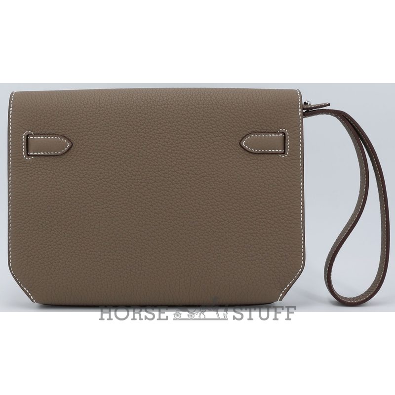 Hermès Kelly Depeches 25 Pouch Etoupe Togo PHW