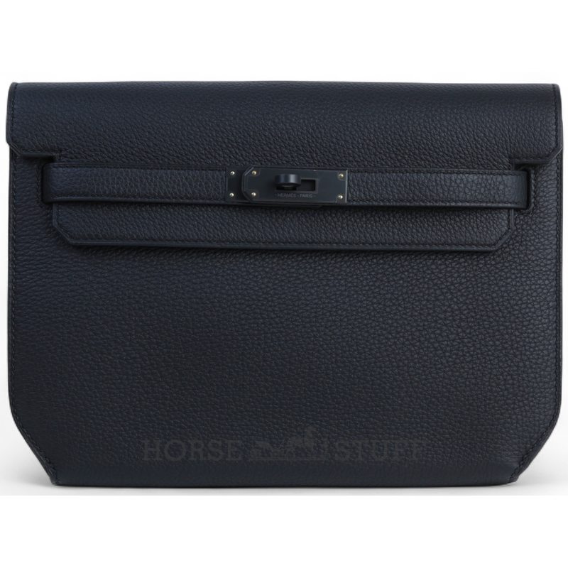 Hermès Kelly Depeches 25 Pouch So Black Togo PVD ( Black Hardware )