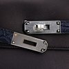 Hermès Kelly Depeches 25 Pouch Touch Ebene Evergrain / Matte Blue Nuit Matte Crocodile Alligator PHW
