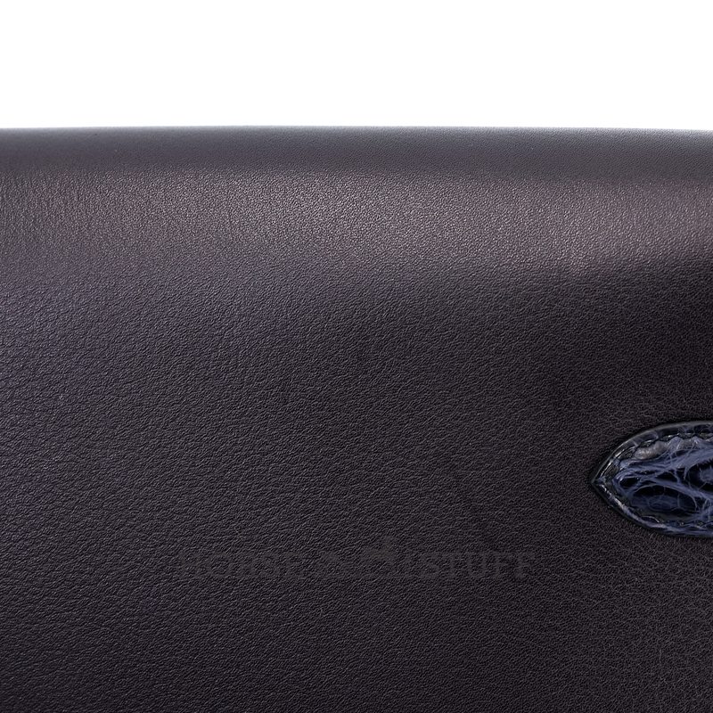 Hermès Kelly Depeches 25 Pouch Touch Ebene Evergrain / Matte Blue Nuit Matte Crocodile Alligator PHW
