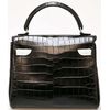 Hermès Limited Edition Super Rare Kelly Doll Quelle Idole Black Matte Crocodile Alligator / White Swift PHW