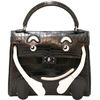 Hermès Limited Edition Super Rare Kelly Doll Quelle Idole Black Matte Crocodile Alligator / White Swift PHW