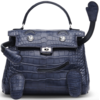 Hermès Limited Edition Super Rare Kelly Doll Quelle Idole Blue Indigo Matte Crocodile Alligator / Black Swift PHW