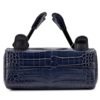 Hermès Limited Edition Super Rare Kelly Doll Quelle Idole Blue Nuit Matte Crocodile Alligator / Black Swift PHW