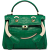 Hermès Limited Edition Super Rare Kelly Doll Quelle Idole Cactus Matte Crocodile Alligator / Craie Swift GHW