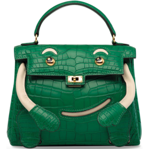 Hermès Limited Edition Super Rare Kelly Doll Quelle Idole Cactus Matte Crocodile Alligator / Craie Swift GHW