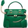 Hermès Limited Edition Super Rare Kelly Doll Quelle Idole Cactus Matte Crocodile Alligator / Craie Swift GHW